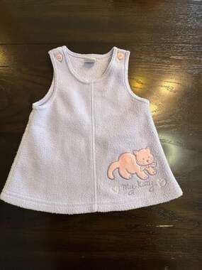 Baby Fleece Jumper Dress Size 6/9 Months My Kitty Purple